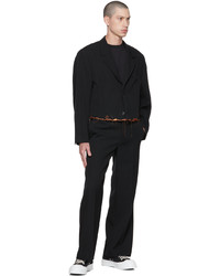 Pantalon chino en laine brodé noir Doublet