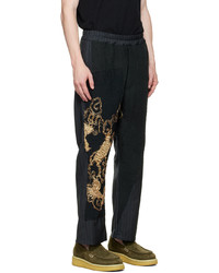 Pantalon chino en laine brodé noir By Walid