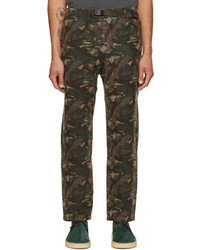 Pantalon chino en laine camouflage marron foncé