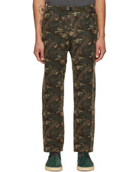 Pantalon chino en laine camouflage marron foncé Gramicci