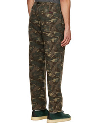 Pantalon chino en laine camouflage marron foncé Gramicci