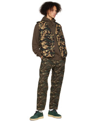 Pantalon chino en laine camouflage marron foncé Gramicci