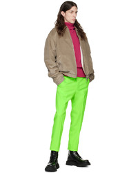 Pantalon chino en laine chartreuse AMI Alexandre Mattiussi