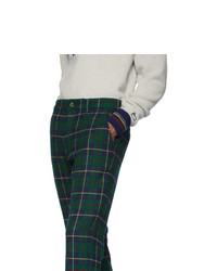 Pantalon chino en laine écossais vert foncé Aimé Leon Dore