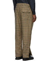 Pantalon chino en laine en pied-de-poule marron clair RANDT