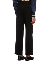 Pantalon chino en laine en tricot noir Casablanca