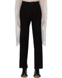Pantalon chino en laine en tricot noir Vitelli
