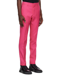 Pantalon chino en laine fuchsia AMI Alexandre Mattiussi