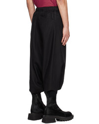 Pantalon chino en laine géométrique noir Julius