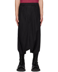 Pantalon chino en laine géométrique noir Julius