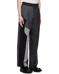 Pantalon chino en laine gris foncé Feng Chen Wang