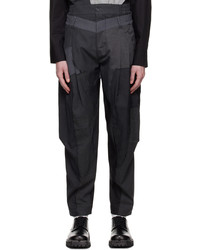 Pantalon chino en laine gris foncé Feng Chen Wang