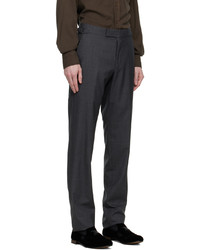 Pantalon chino en laine gris foncé Tom Ford
