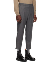 Pantalon chino en laine gris foncé Solid Homme