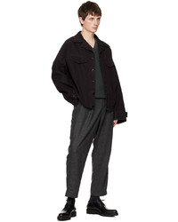 Pantalon chino en laine gris foncé Sophnet.