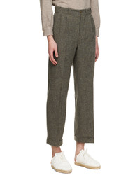 Pantalon chino en laine gris foncé Taiga Takahashi