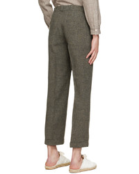 Pantalon chino en laine gris foncé Taiga Takahashi