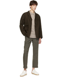 Pantalon chino en laine gris foncé Taiga Takahashi