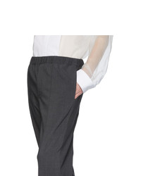 Pantalon chino en laine gris foncé Helmut Lang