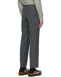 Pantalon chino en laine gris foncé Auralee