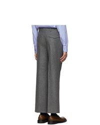 Pantalon chino en laine gris foncé Prada