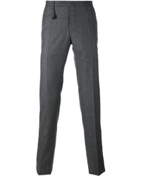 Pantalon chino en laine gris foncé Incotex