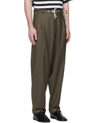 Pantalon chino en laine gris foncé Magliano