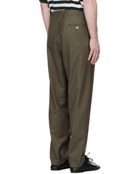 Pantalon chino en laine gris foncé Magliano