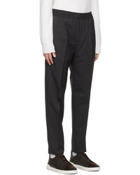 Pantalon chino en laine gris foncé Zegna