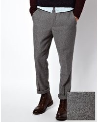 Pantalon chino en laine gris Asos