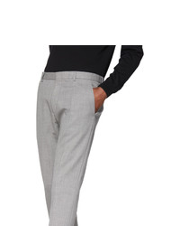 Pantalon chino en laine gris Hugo