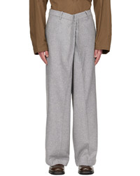 Pantalon chino en laine gris Hed Mayner