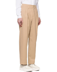 Pantalon chino en laine marron clair Auralee