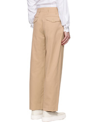 Pantalon chino en laine marron clair Auralee