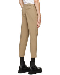 Pantalon chino en laine marron clair Solid Homme