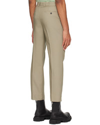 Pantalon chino en laine marron clair Solid Homme