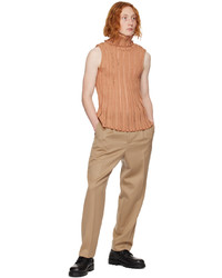 Pantalon chino en laine marron clair Steven Passaro