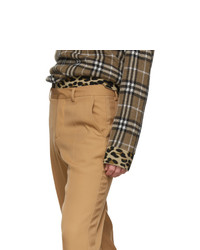 Pantalon chino en laine marron clair Burberry