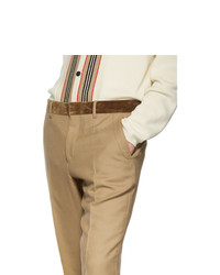 Pantalon chino en laine marron clair Burberry
