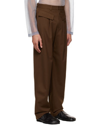 Pantalon chino en laine marron foncé Maryam Nassir Zadeh