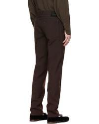 Pantalon chino en laine marron foncé Tom Ford