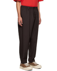 Pantalon chino en laine marron foncé Marni