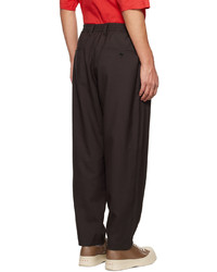 Pantalon chino en laine marron foncé Marni