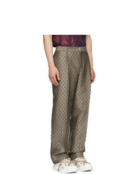 Pantalon chino en laine marron Gucci
