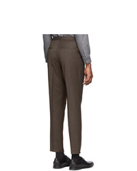 Pantalon chino en laine marron BOSS