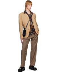 Pantalon chino en laine marron Marni