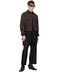 Pantalon chino en laine noir Omar Afridi