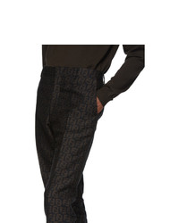 Pantalon chino en laine noir Fendi