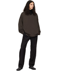 Pantalon chino en laine noir The Row