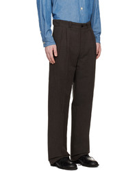 Pantalon chino en laine noir Taiga Takahashi